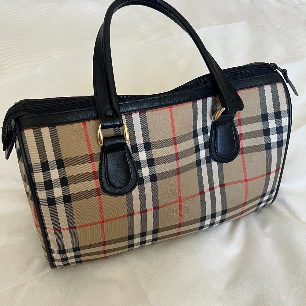 Burberry Tan and Black Plaid Satchel - Picture 6 of 8